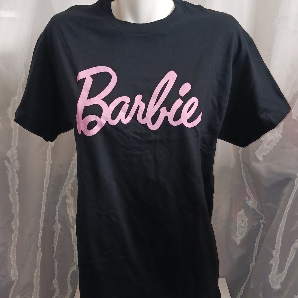 "Barbie" NWT Black Tee W/ Classic Pink Barbie Logo Multiple Sizes